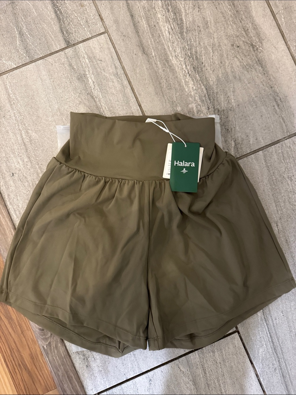 HALARA Olive High-Rise Athletic double lined Shorts SM-LONG